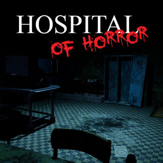 Screenshot and logo for Hospital of Horror, a VR haunted house